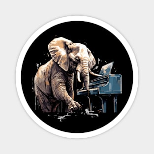 Elephant playing piano Magnet